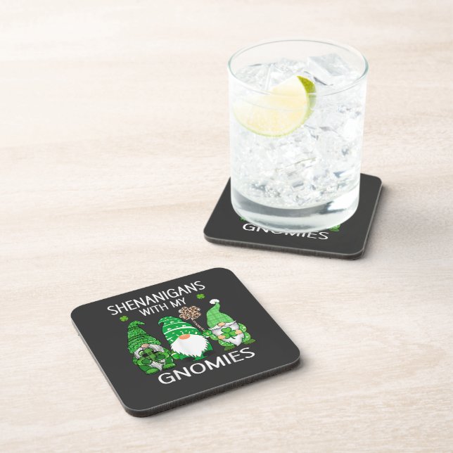 St Patricks Day Lucky Shamrock Leopard Coaster (Right Side)