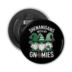 St Patricks Day Lucky Shamrock Leopard Gnomes  Bottle Opener