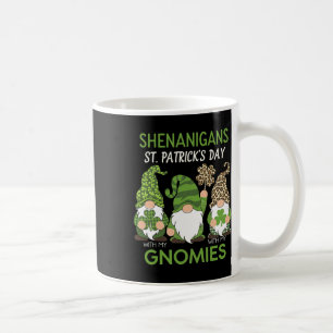 St Patricks Day Lucky Shamrock Leopard Gnomes Iris Coffee Mug