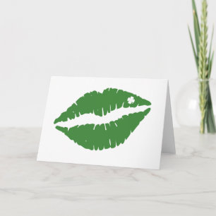St Patrick's Day Lucky Shamrock Lips Irish Card