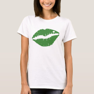 St Patrick's Day Lucky Shamrock Lips Irish T-Shirt