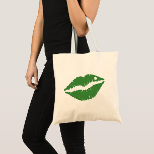St Patrick's Day Lucky Shamrock Lips Irish Tote Bag