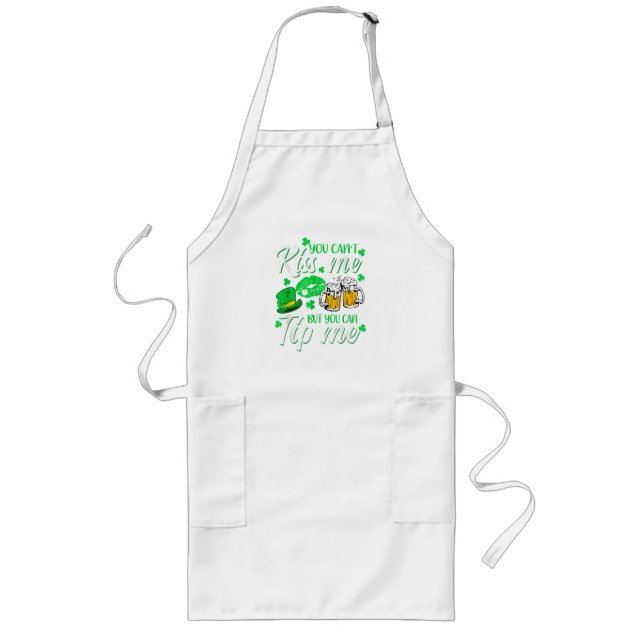 St Patrick's Day Lucky Shamrock  Long Apron (Front)
