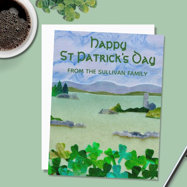 St Patrick's Day Lucky Shamrock Personalised Postcard (Creator Uploaded)