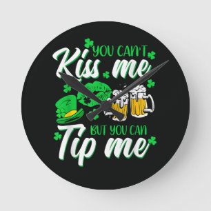 St Patrick's Day Lucky Shamrock Round Clock