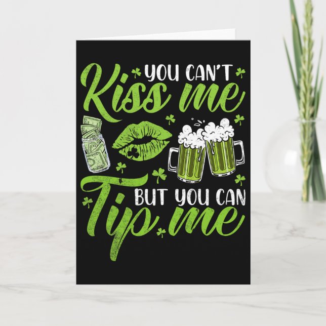 St Patricks Day Lucky Shamrock Waitress Rtender Wa Card (Front)