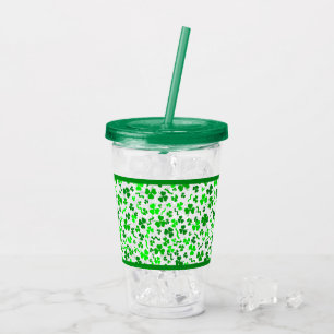 St Patrick's Day Lucky Shamrocks Confetti Acrylic Tumbler