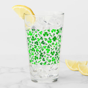 St Patrick's Day Lucky Shamrocks Confetti Pattern Glass