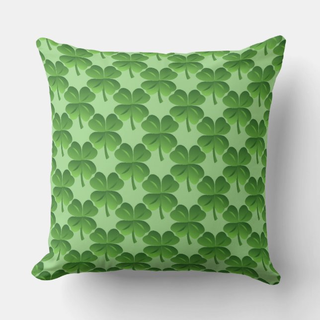 St. Patrick's day Lucky Shamrocks Cushion (Front)