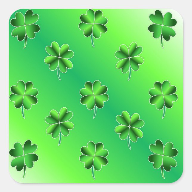 St. Patrick's Day Lucky Shamrocks Glossy Stickers (Front)