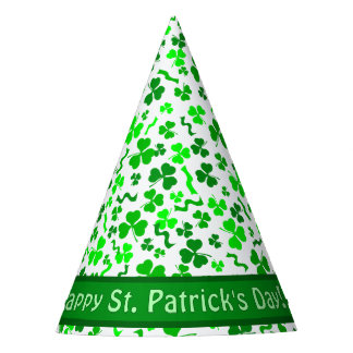 St Patrick's Day Lucky Shamrocks Personalized Party Hat