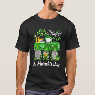 St Patricks Day Lucky Three Gnomes Shamrock Green T-Shirt