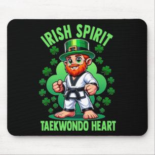 St Patricks Day Martial Arts Irish Spirit Taekwond Mouse Pad