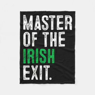 St patrick's day master of the irish exit irish fleece blanket