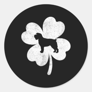 St Patricks Day Men Women Giant Schnauzer Lucky Sh Classic Round Sticker