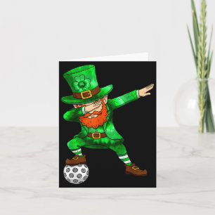 St Patricks Day Mens Pickleball Women Dabbing Lepr Card