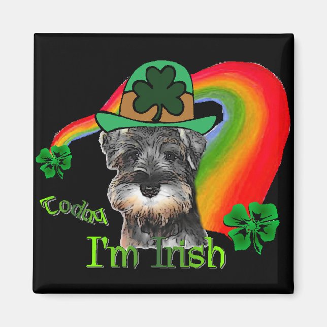 St. Patricks Day Mini Schnauzer Magnet (Front)