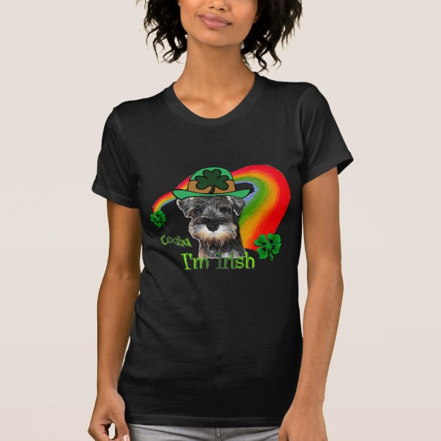 St. Patricks Day Mini Schnauzer T-Shirt (Front)