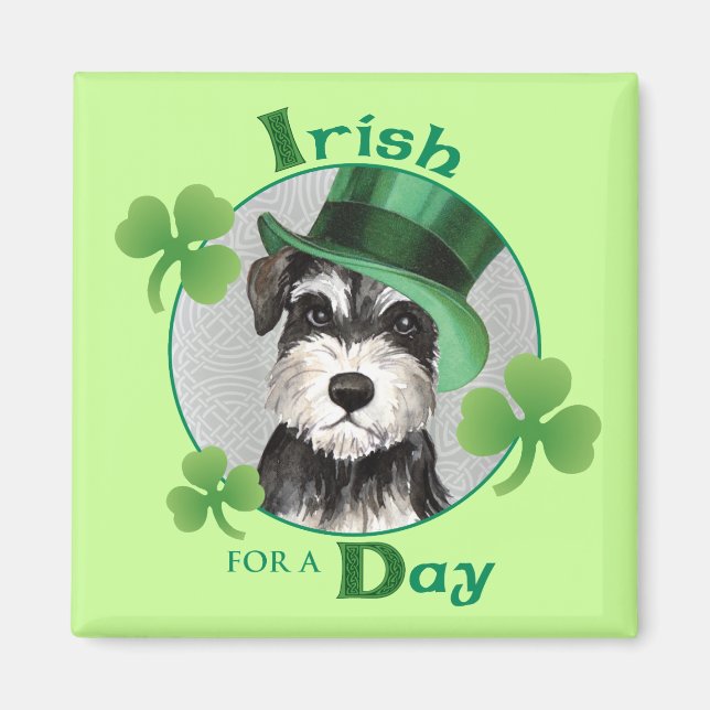 St. Patrick's Day Miniature Schnauzer Magnet (Front)