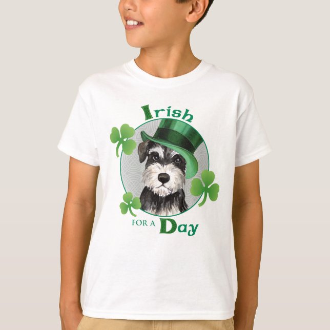 St. Patrick's Day Miniature Schnauzer T-Shirt (Front)