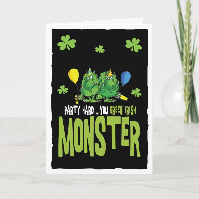 St Patrick's day Monster Card (Front)