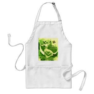 ST PATRICK'S DAY MOON LADY,IRISH BEER ,SHAMROCKS STANDARD APRON