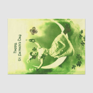 ST PATRICK'S DAY MOON LADY,IRISH BEER ,SHAMROCKS TISSUE PAPER