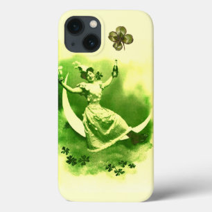 ST PATRICK'S DAY MOON LADY WITH SHAMROCKS iPhone 13 CASE
