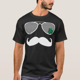 St Patricks Day Moustache Sunglasses Graphic T-Shirt
