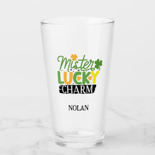 St. Patrick's Day Mr. Lucky Charm Green Irish Beer Glass