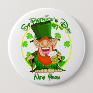 St Patrick's Day New York 10 Cm Round Badge