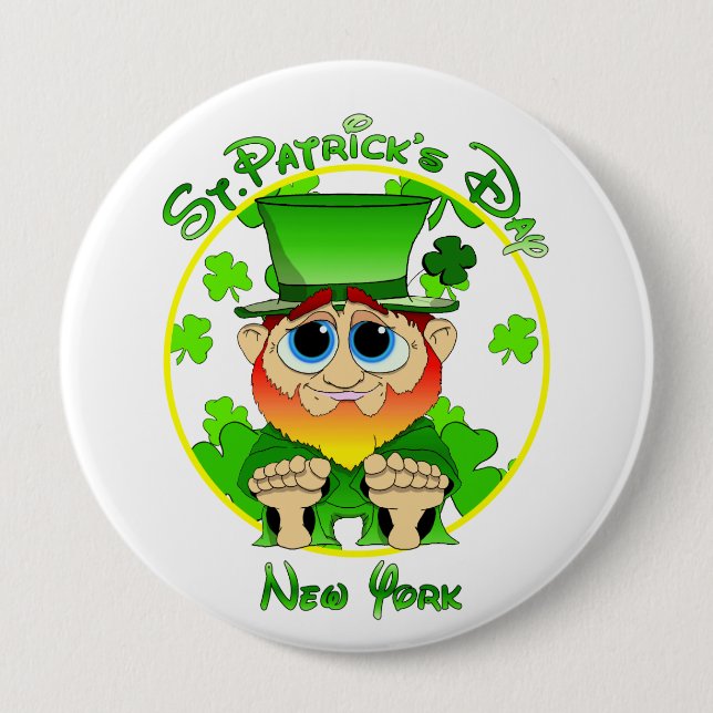 St Patrick's Day New York 10 Cm Round Badge (Front)
