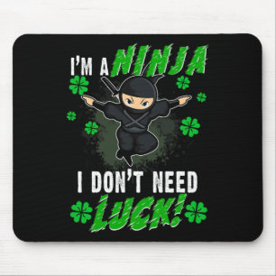 St. Patrick's Day Ninja Luck Green Kids Gift Clove Mouse Pad