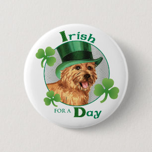 St. Patrick's Day Norwich Terrier 6 Cm Round Badge