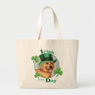 St. Patrick's Day Norwich Terrier Large Tote Bag
