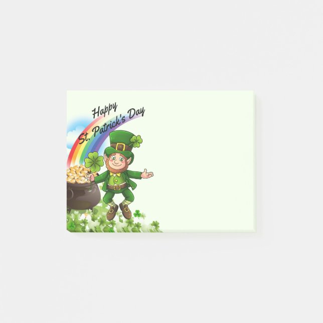 St. Patrick's Day Notes Leprechaun Rainbow (Front)
