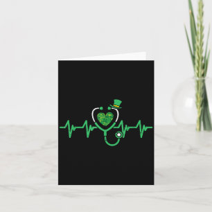 St Patricks Day Nurse Heartbeat Saint Pattys Scrub Card