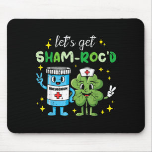 St Patricks Day Nurse Rocuronium Saint Paddys Mouse Pad