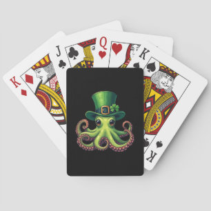 St Patricks Day Octopus Cute Saint Pattys Playing Cards