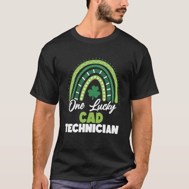 St Patricks Day One Lucky CAD Technician T-Shirt (Front)