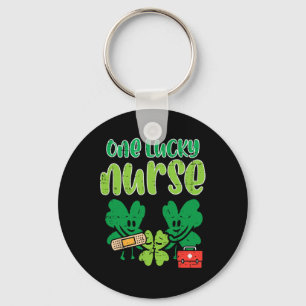St Patricks Day One Lucky Nurse Shamrocks Scrub To Key Ring