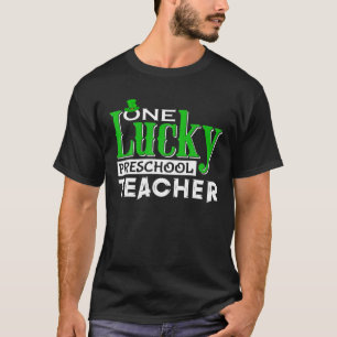 St. Patrick's Day One Lucky Preschool Teacher Lepr T-Shirt