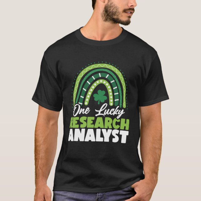 St Patricks Day One Lucky Research Analyst T-Shirt (Front)