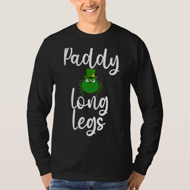 St Patrick's Day  Paddy Long Legs Green Spider T-Shirt (Front)