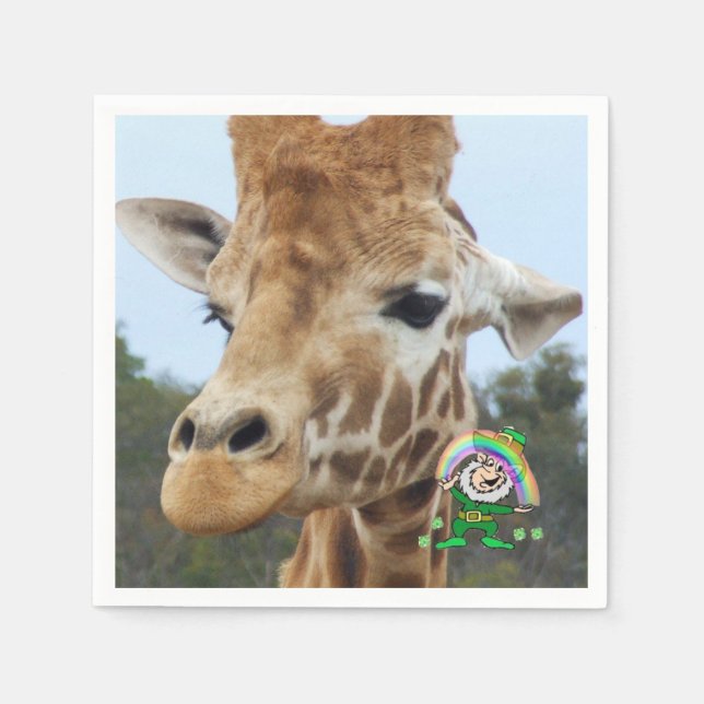 St. Patrick's Day Paper Napkins Giraffe (Front)