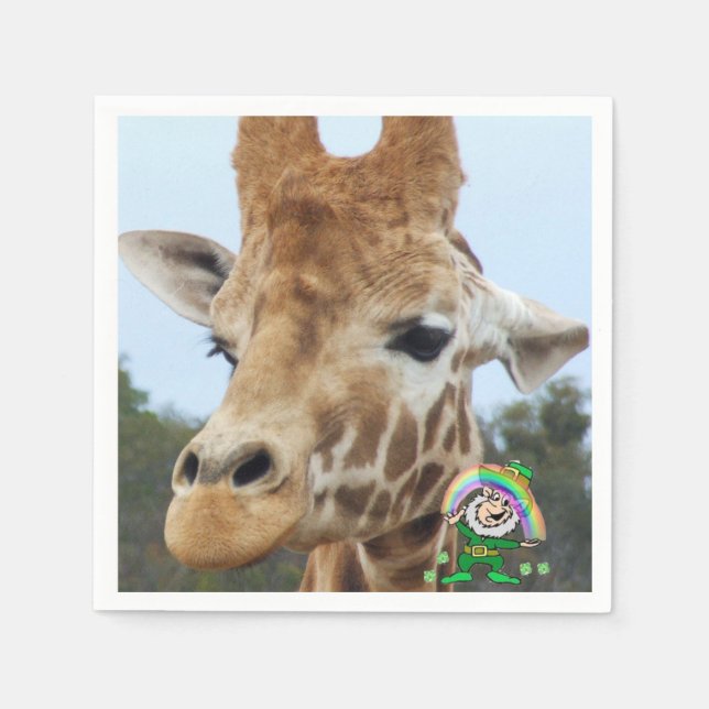 St. Patrick's Day Paper Napkins Giraffe (Front)