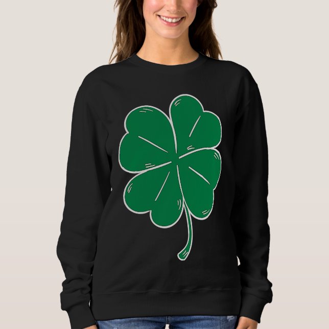St Patrick's Day Parade Solo Clover Lucky Leaf Dri Sweatshirt (Front)