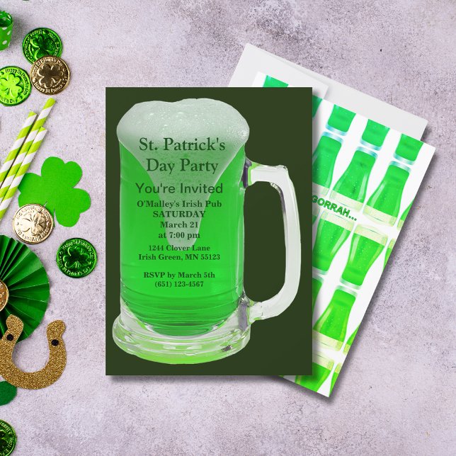 St. Patrick's Day Party Celebrate with Green Brew Invitation (St. Patrick's Day Party Celebrate with Green Brew Invitation)