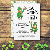 St Patricks Day Party Eat Drink Irish Leprechaun