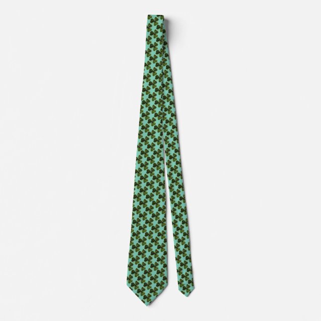 ST PATRICK'S DAY PARTY GREEN IRISH SHAMROCK TIE (Front)